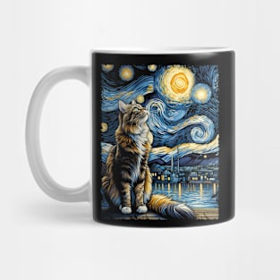 Sassy Starry Night Cat Shirt Astral Allure Mug